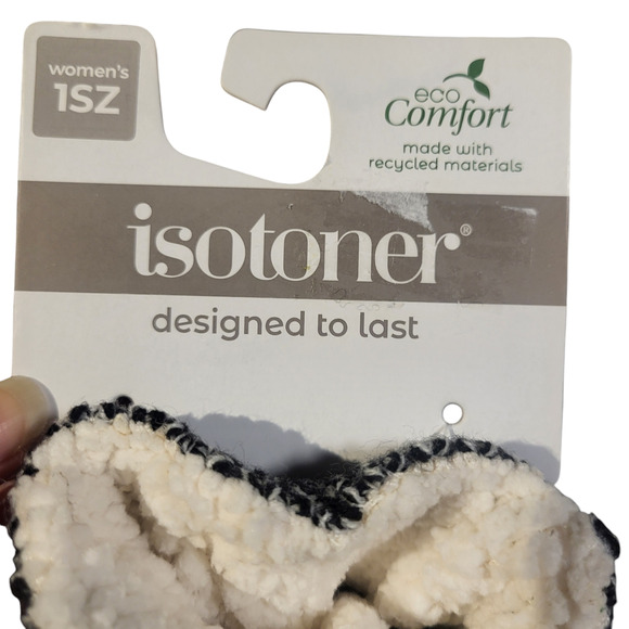 NWT Isotoner eco comfort black and white gloves, one size - Picture 4 of 5
